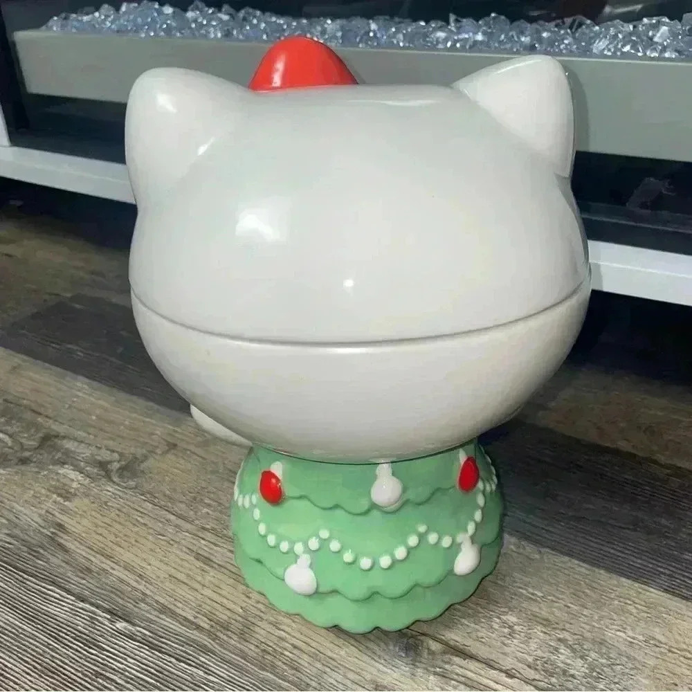 Hello Kitty Ceramic Christmas Tree Dress Cookie Jar NEW 2024 - Picture 8 of 12